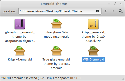 Install emerald theme manager